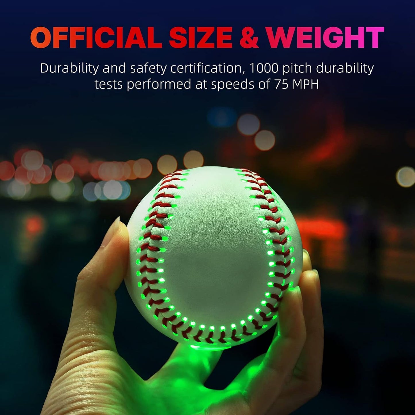 Glow-in-the-Dark Baseball – Rechargeable LED Light-Up Ball