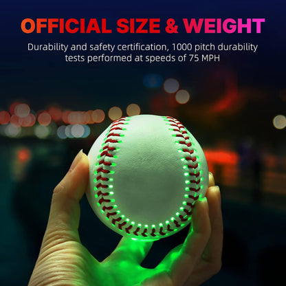 Glow-in-the-Dark Baseball – Rechargeable LED Light-Up Ball