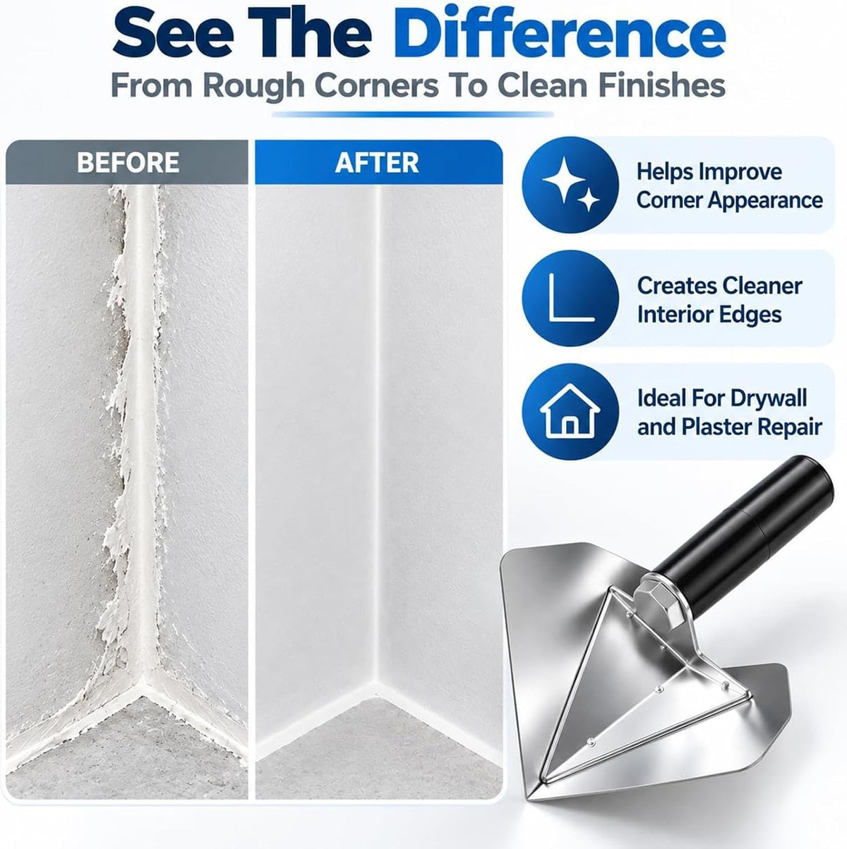 Stainless Steel Internal & External Corner Finishing Trowel