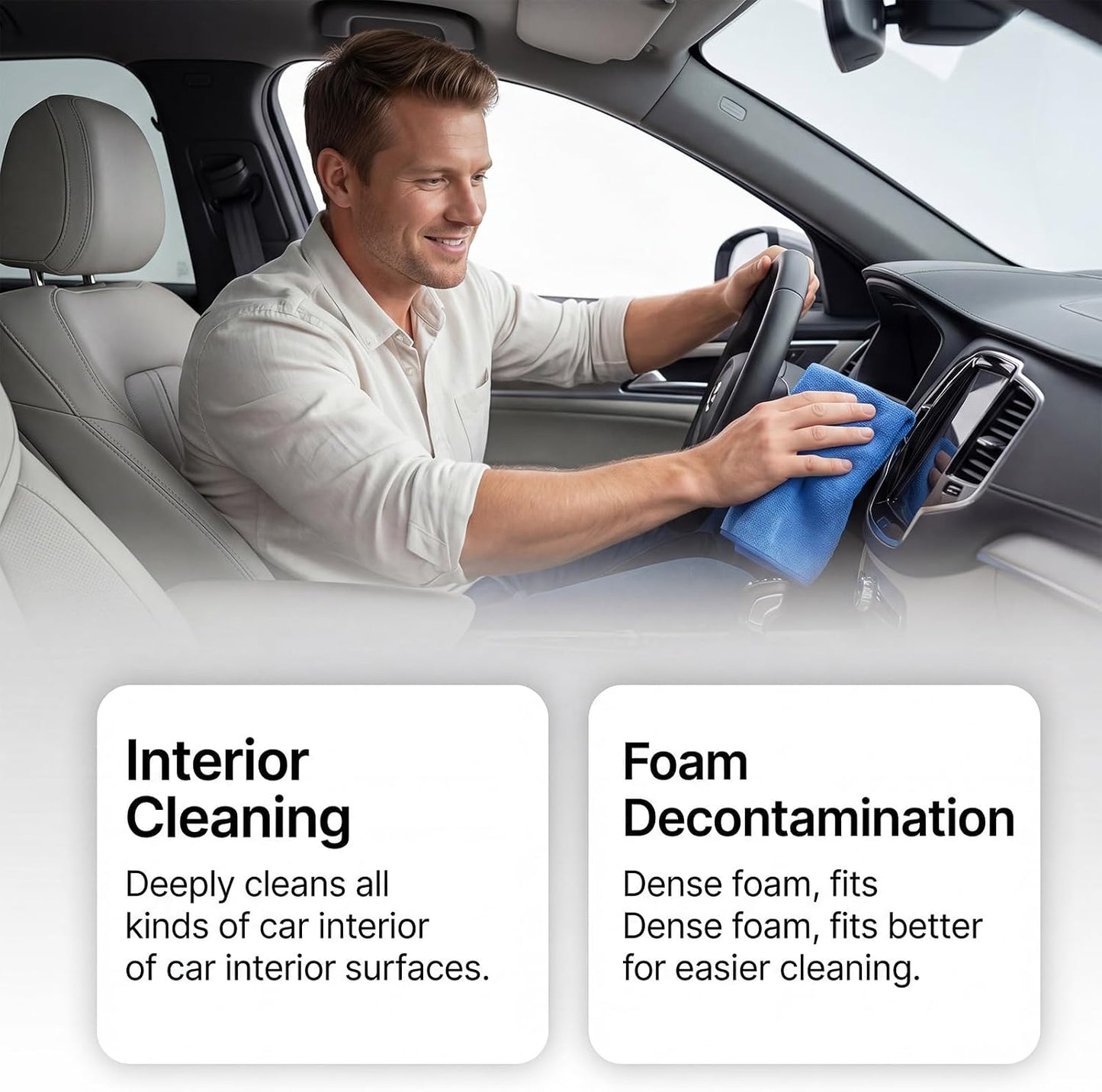 4-in-1 Foam Cleaner Spray for Car & Home with Sponge