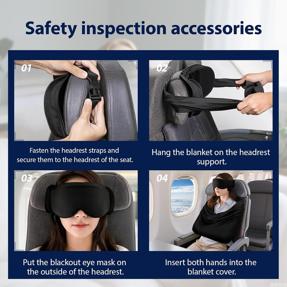 3-in-1 Aircraft Sleep Support System - Integrated Aircraft Sleep Kit
