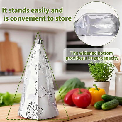 30 Pcs Reusable Aluminum Foil Storage Bags – Resealable Zip Lock Vacuum Pouches for Food, Fruits, Vegetables & Meat
