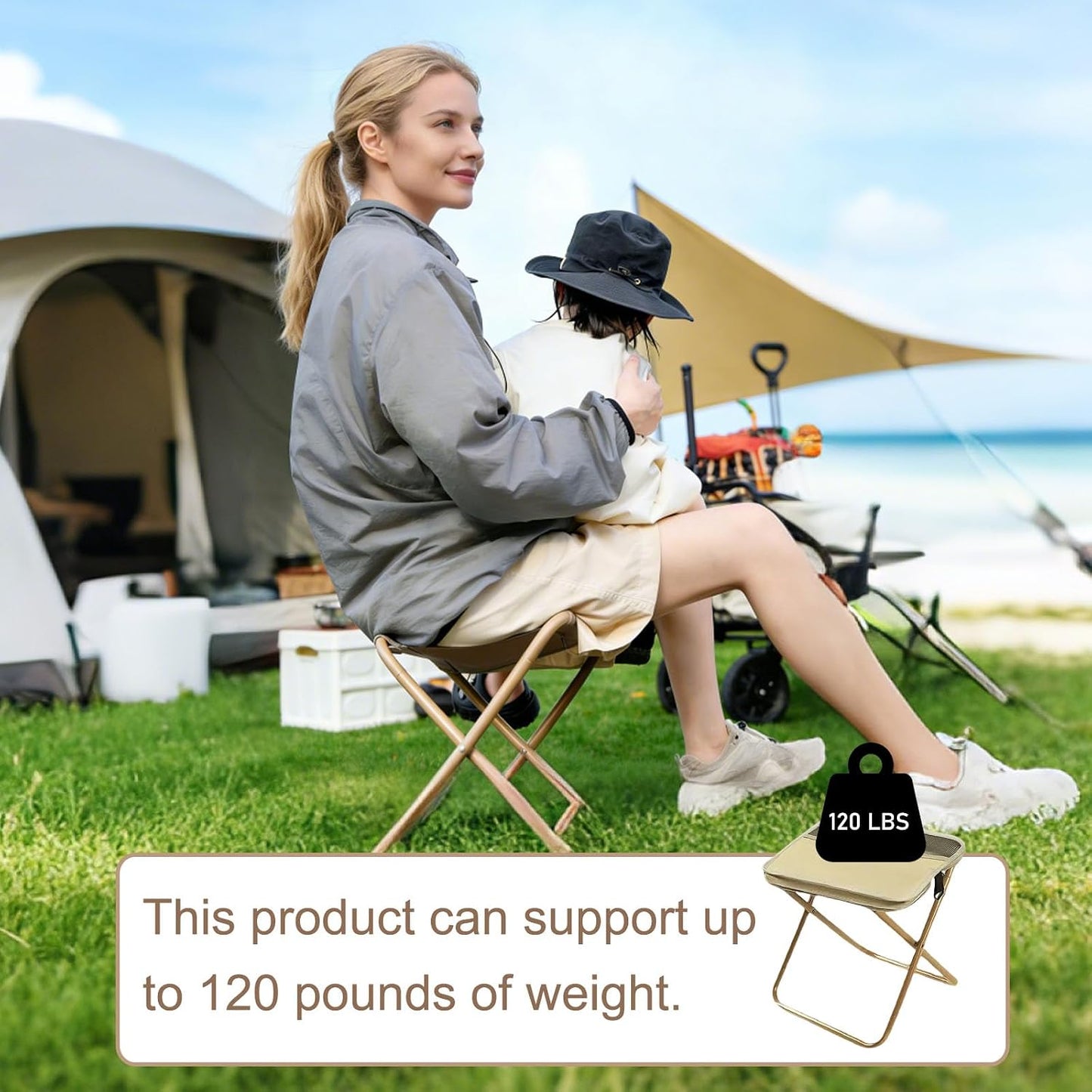 Collapsible Stool Folding Stool for Fishing Hiking