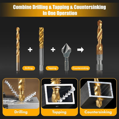 6 PCS Metric Tap and Drill Bit Set Metric Drill Bits