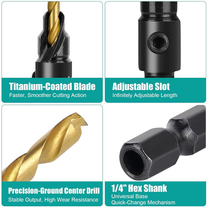 Hex Shank Countersink Drill Bit Power Tools Accessories for Plastic Metal Woodworking Tool