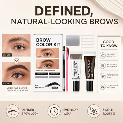 2-in-1 Brow Color Kit for 6-Week Defined Look, 30g Extra Large Capacity (15g+15g) with Natural Bushy Results