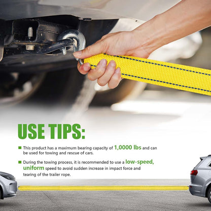 5-Ton Durable Automotive Tow Strap - 4M Thickened Multi-function Recovery Tool