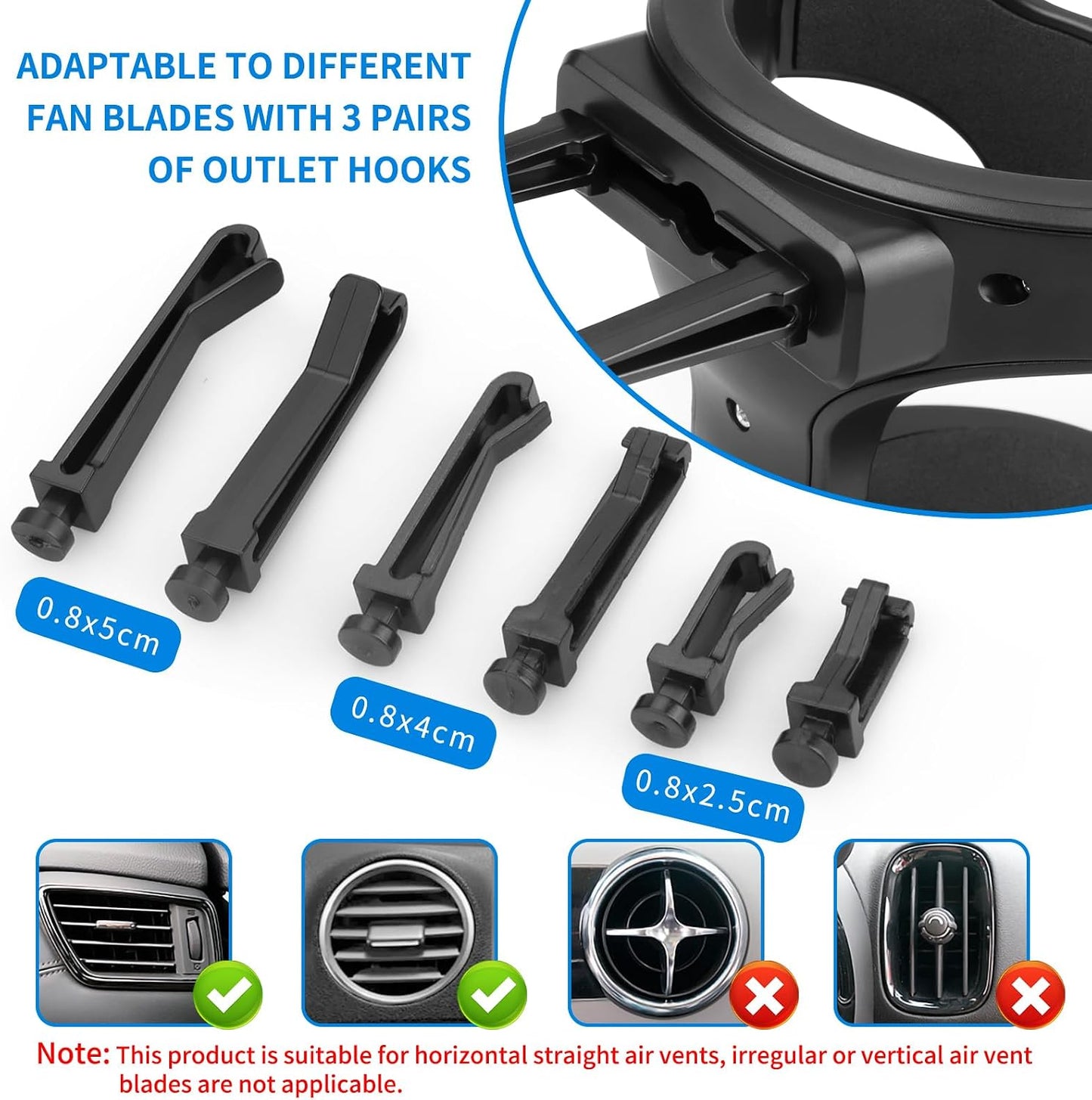 2 Pack Car Cup Holder – Car Air Vent Cup Holder Expander