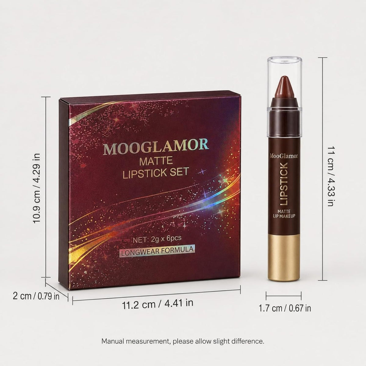 6 Matte Cream Lip Pencil Set - Long-Lasting, Waterproof And Smudge-Proof