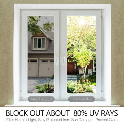 Window Privacy Film - Blocks Prying Eyes Leaves No Adhesive-45*100cm