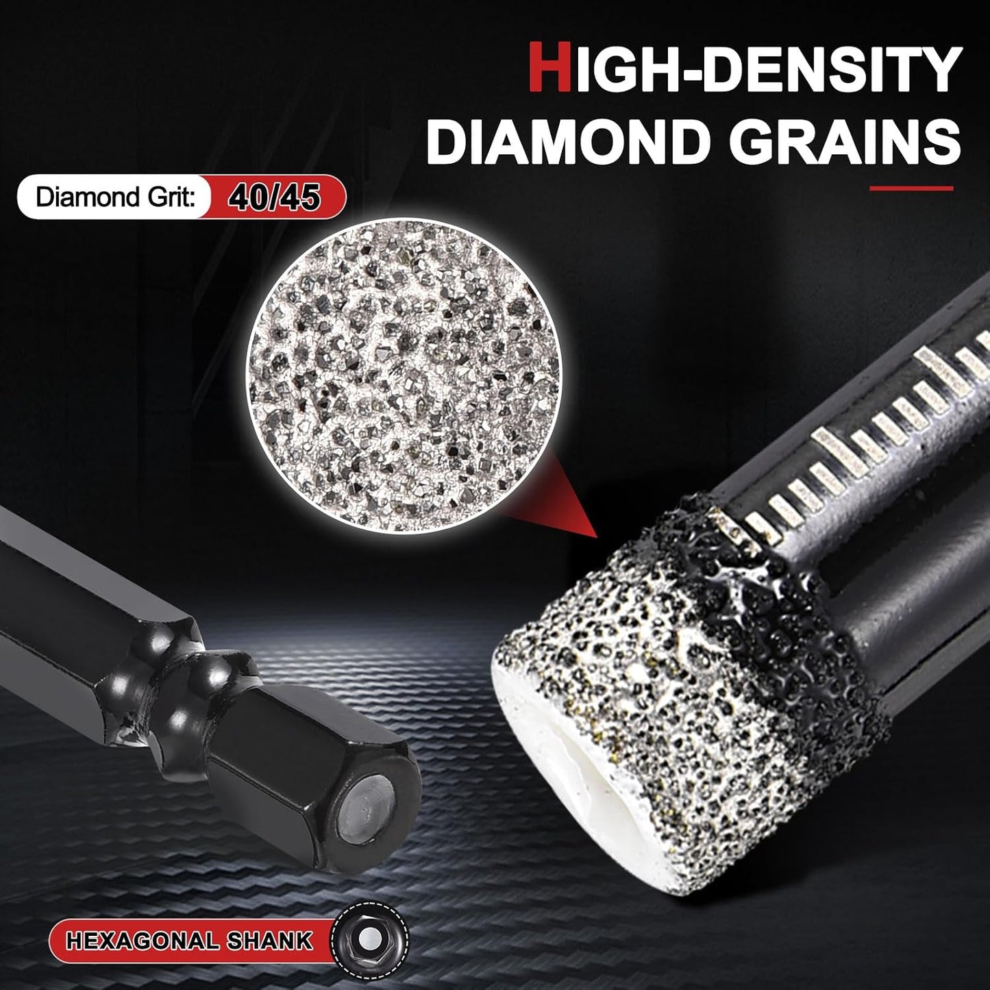 Diamond Drill Bits Set for Ceramic, Tile, Glass, Granite, Marble