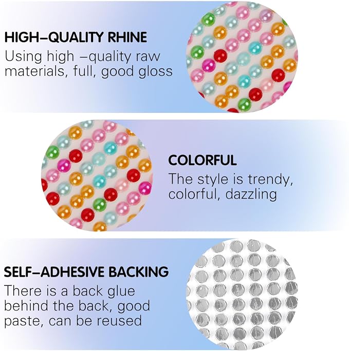 5Pcs Face Makeup Pearl Stickers - Perfect Dor DIY Decorations