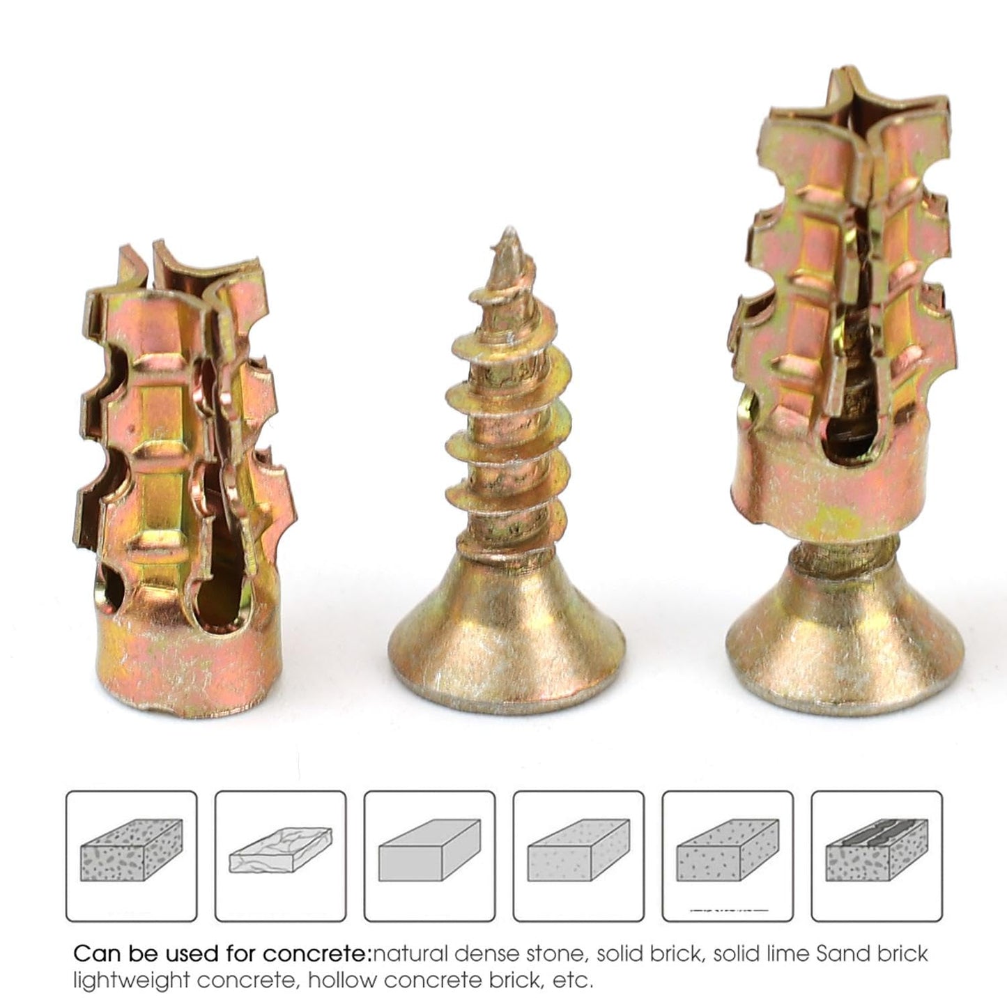 50 Pcs Self-Drilling, Self-Tapping Metal Expansion Anchors and Fasteners—Suitable for Wood, Drywall, and Concrete