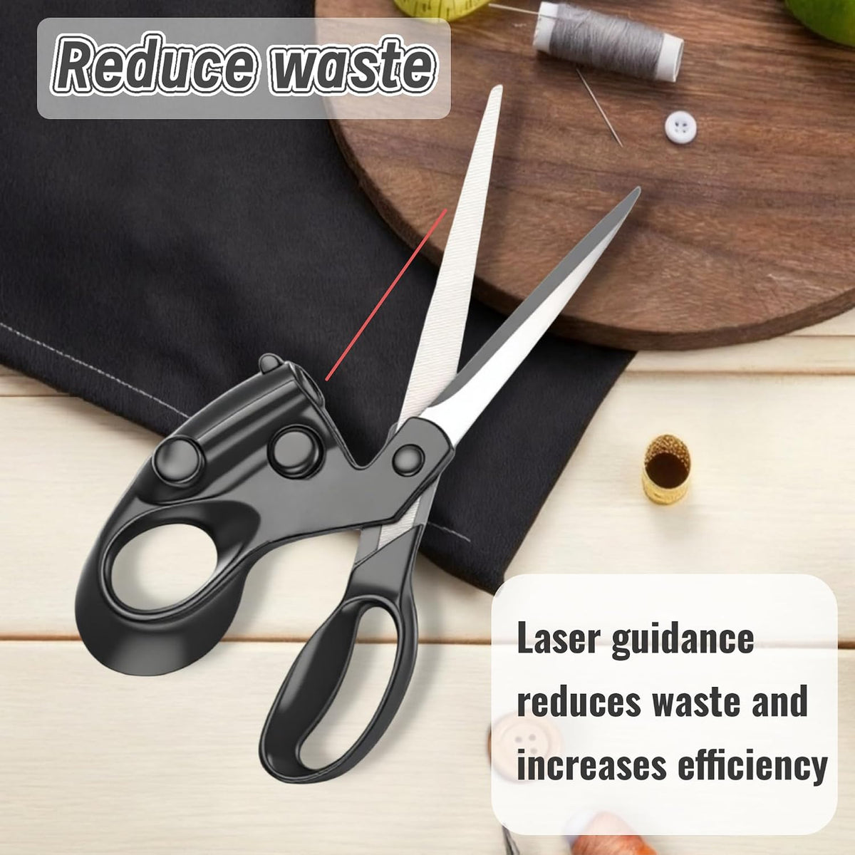 Laser Guided Scissors, Stainless Steel Sewing Shears