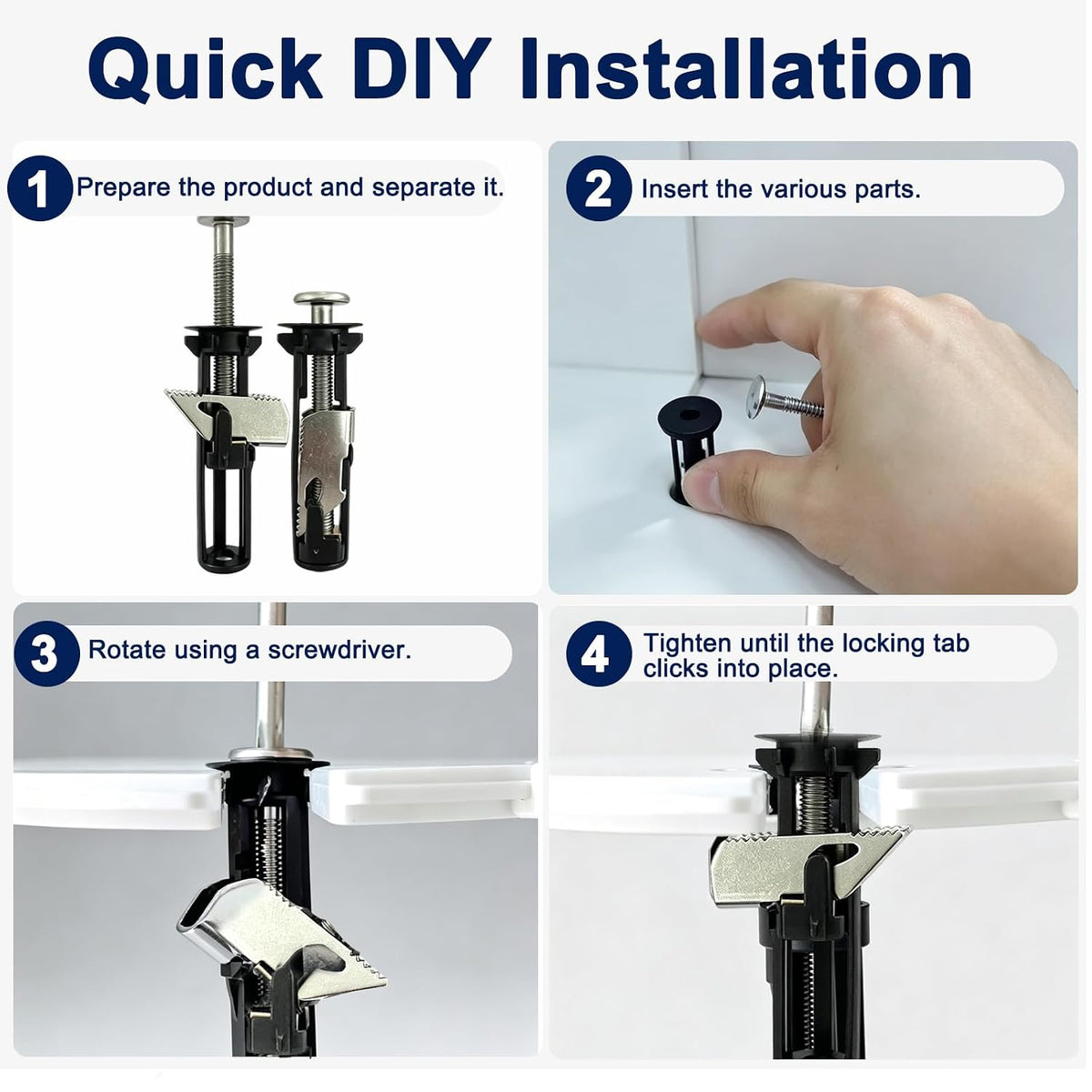 Universal Toilet Seat Bolt Kit, Toilet Seat Replacement Parts Kit-4 Pack