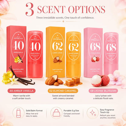 Jelly Perfume Balm Stick – Solid Fragrance Balm 5g, Long-Lasting Scent for Women