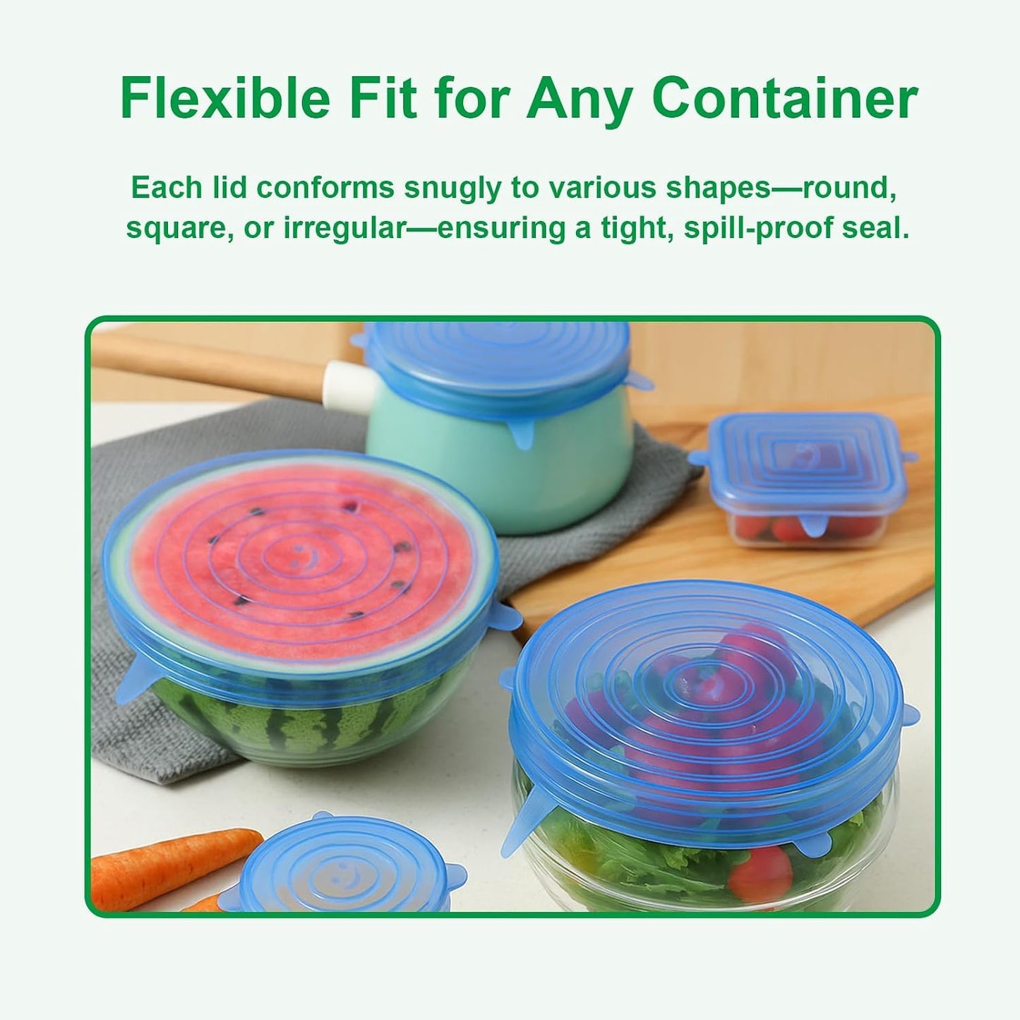 6pcs Silicone Stretch Lids