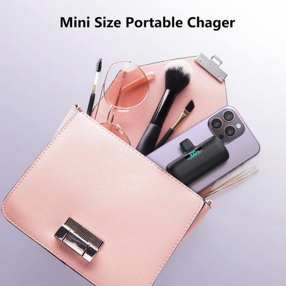 Mini Portable Charger USB-C Power Bank - Includes 5000mAh PD Fast Charging Battery