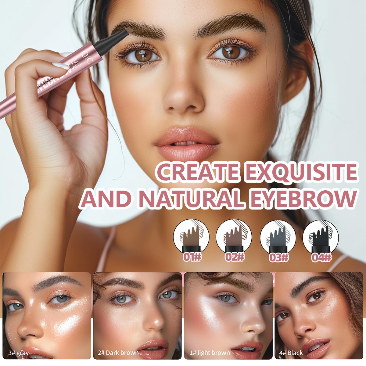 3D Microblade Eyebrow Pencil Waterproof Smudge-Proof Brow Pen