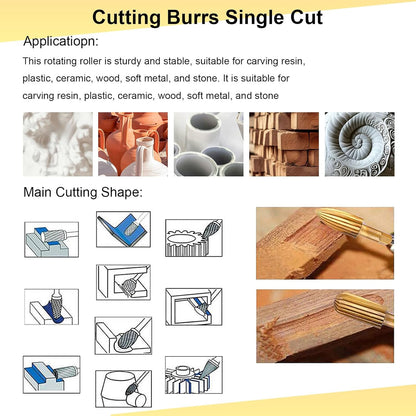 5Pcs HSS Woodworking Rotary File for Wood, Resin, Metal