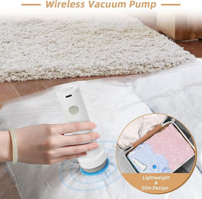 Cordless Electric Air Pump Set – Includes 3 Travel Vacuum Storage Bags