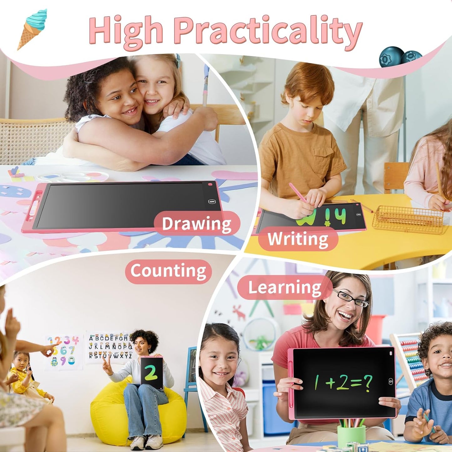 LCD Writing Board Erasable Drawing Board for Children's Games 3 4 5 6 7 Year Old Kid Boys Girls