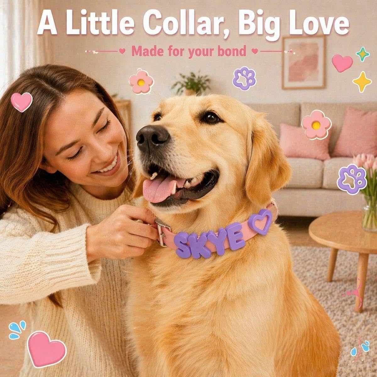 Personalized Waterproof Silicone Dog Collar with Name