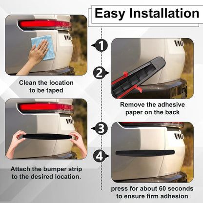 Pack of 2, Universal Rubber Car Bumper Strips