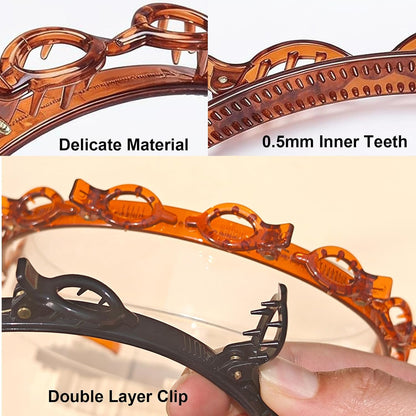 4 Pcs Headband with Clips, Professional Weave Bangs Hairstyle Hairpin Clip