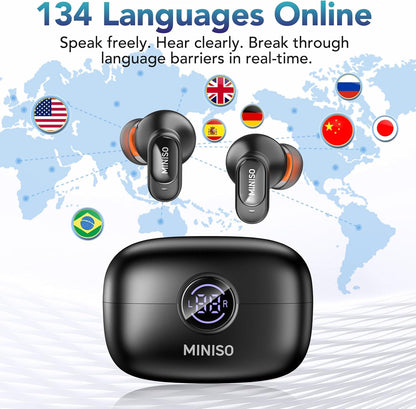 AI Translation Earbuds Real Time Support 134 Languages Compatible with iOS & Android, for Travel Business