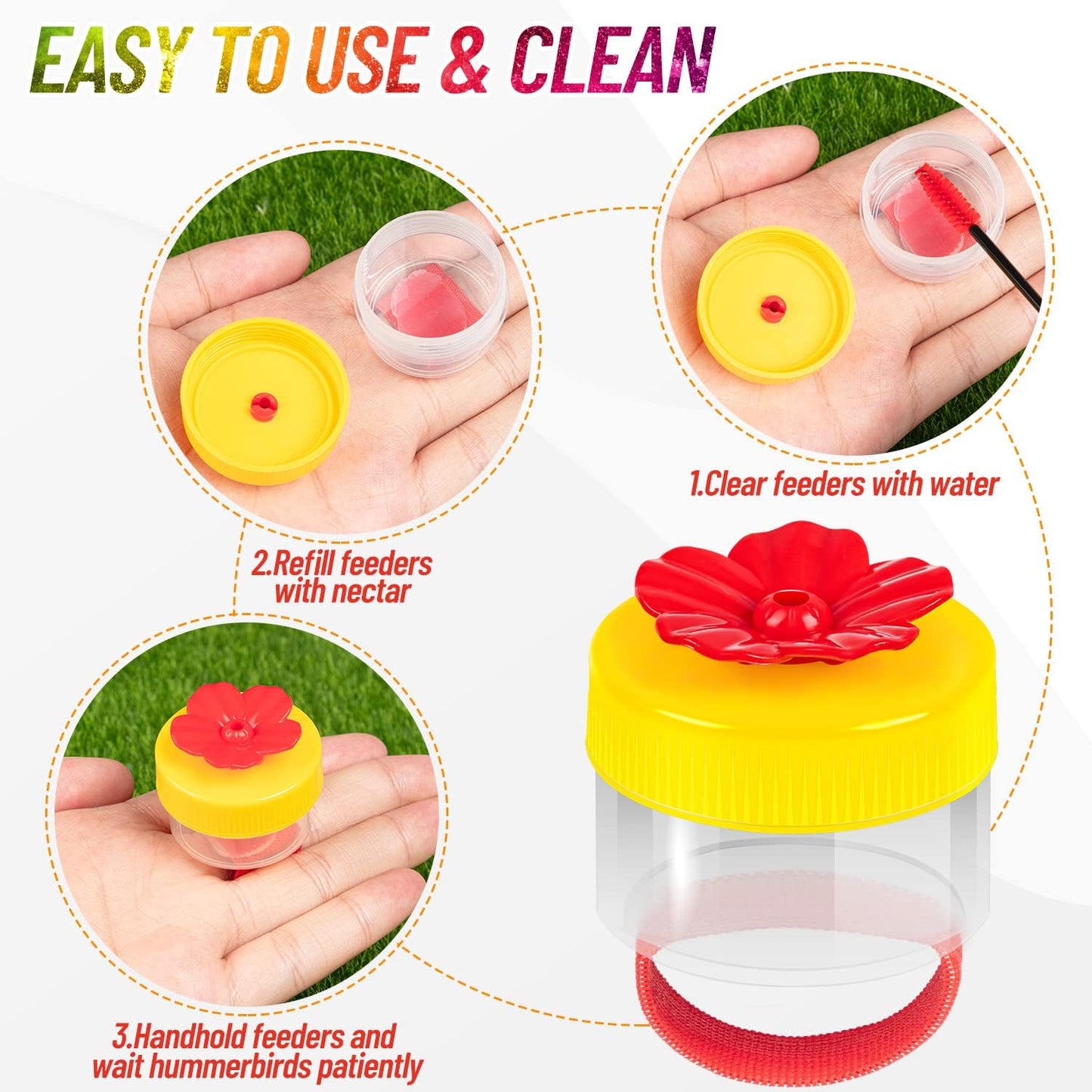 Handheld Hummingbird Ring Feeder – Wearable Nectar Feeder for Up-Close Bird Feeding & Outdoor Fun