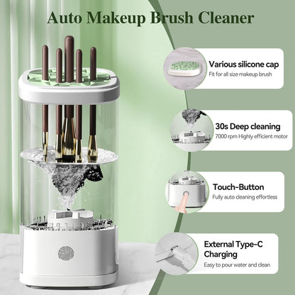 Portable Electric Makeup Brush Cleaner with Built-in Stand