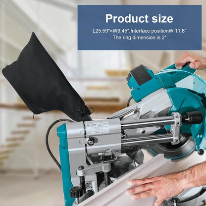 2Pack Miter Saw Dust Collection Bags – With Zipper And Adjustable Metal Support Frame