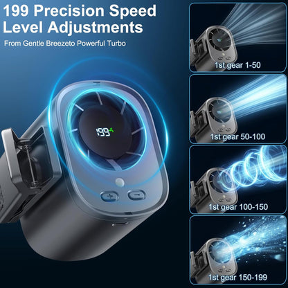 Portable Clip on Air Conditioner Fan for Car with LED Display