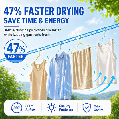 3 Pack Nylon Windproof Clothes Drying Rope