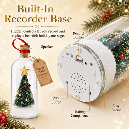 Glass Holiday Decoration 30-Second Voice Recording Keepsake