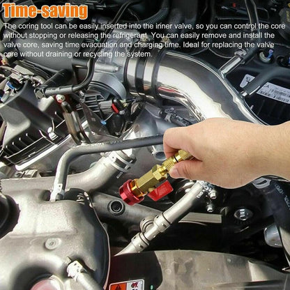 R134A Valve Core Remover Tool – Automotive AC Repair Valve Core Removal & Installation Tool for Standard & JRA Couplers