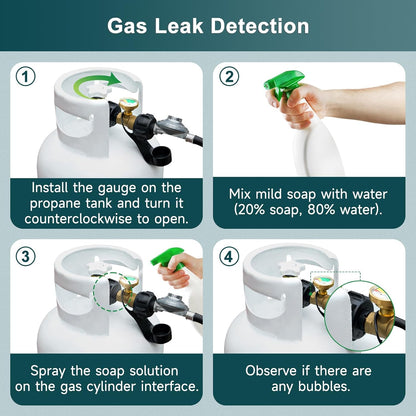 Propane Tank Gauge Level Indicator Leak Detector Gas Pressure Meter Universal