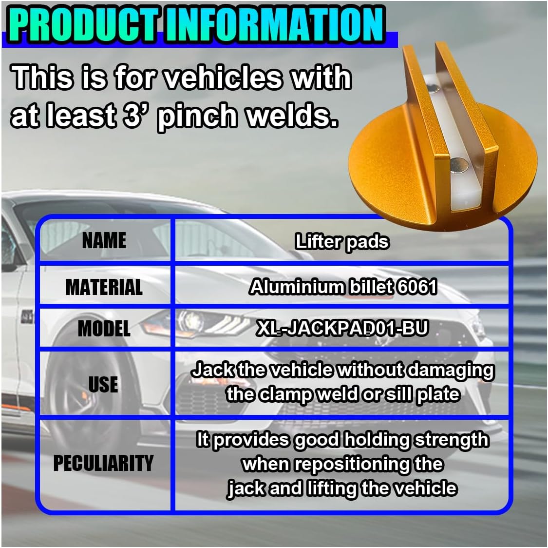 Universal Aluminum Slotted Grooved Magnetic Jack Pad