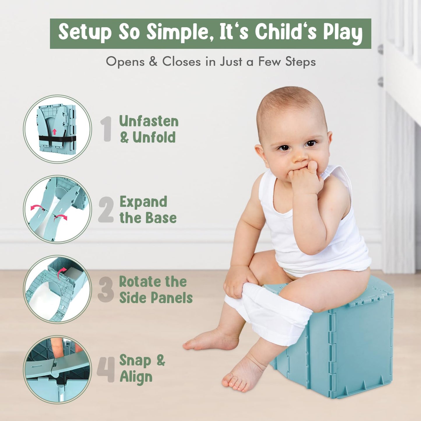 Portable Toddler Travel Potty – Foldable, Lightweight, Leak-Proof