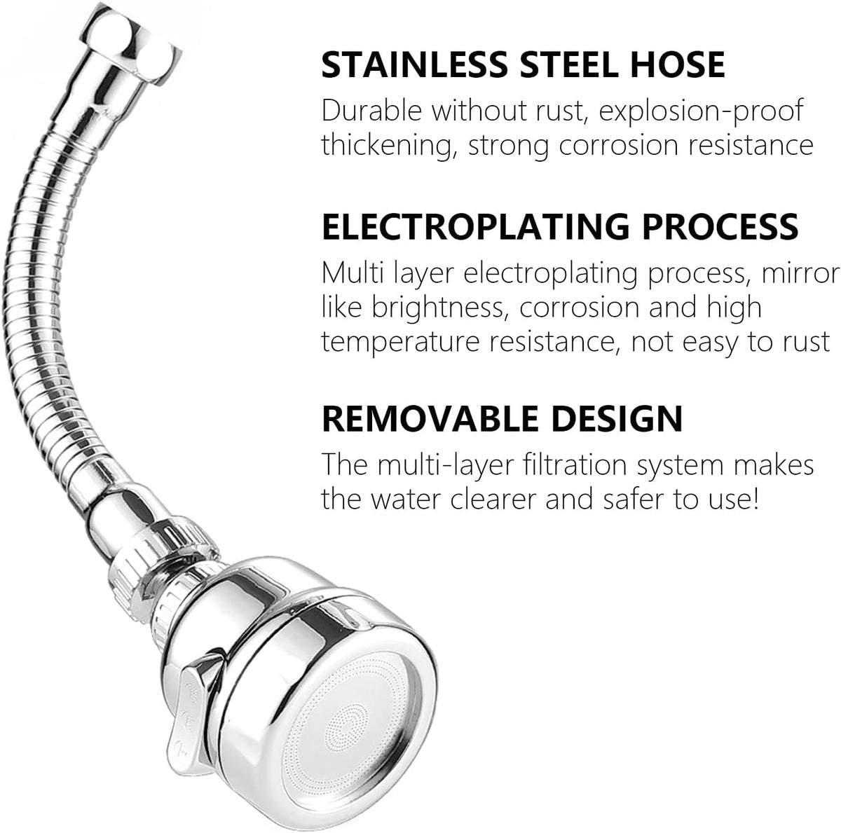 360 Degree Rotatable 3 Mode Adjustable Faucet