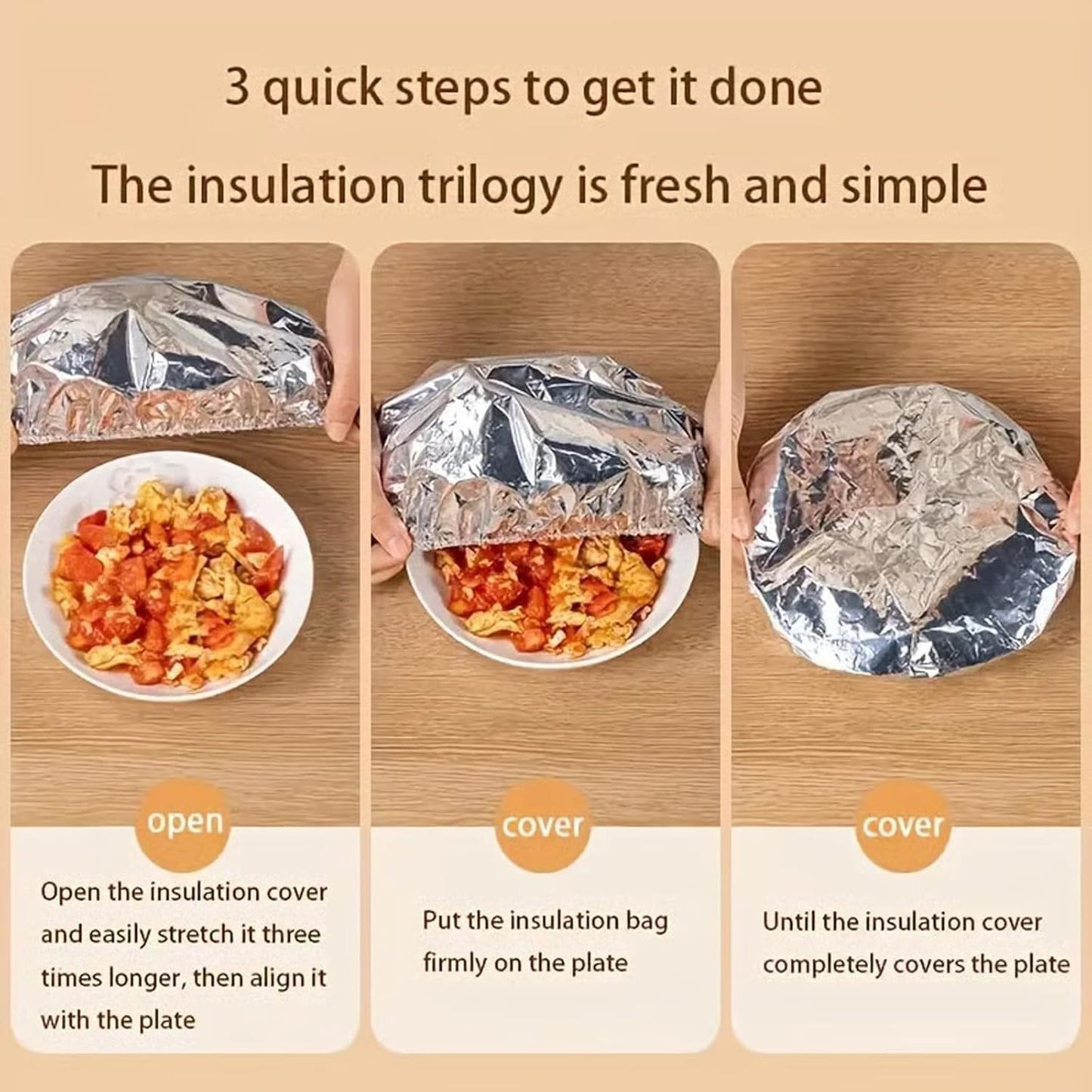 50 Pcs / Set Reusable Aluminum Foil Thermal Cover For Home Use