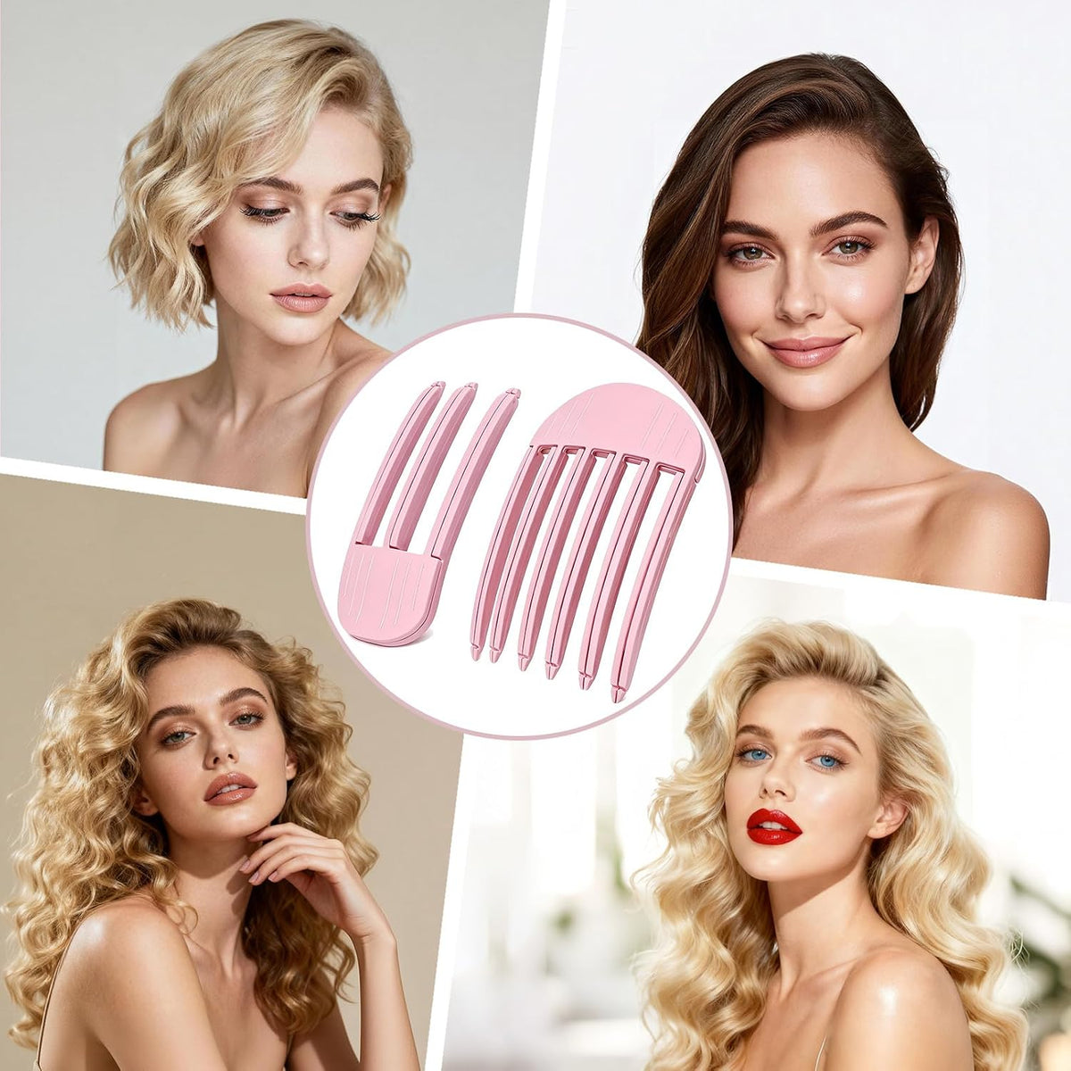 2Pack 3-and-6 Teeth Root Lift Volumizing Comb for Curl Enhancement & Fluffy Fuller Locks