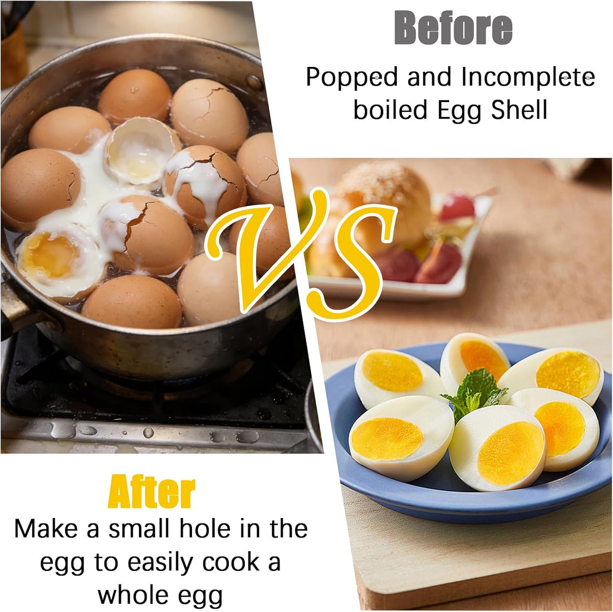 2 Pcs Egg Piercer for Raw Eggs, Hard Boiled Eggs Peeler