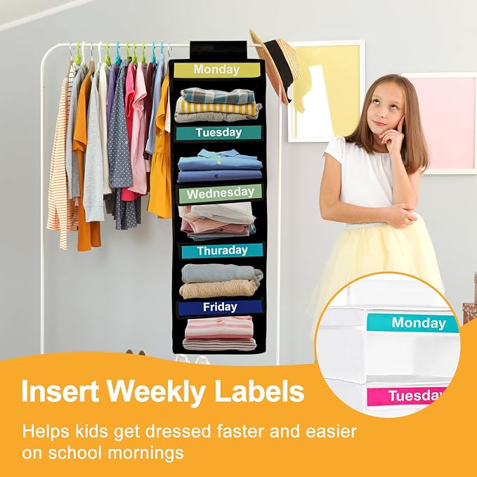 Clothing Storage Rack - 5-Tier Design - With Monday To Friday Labels