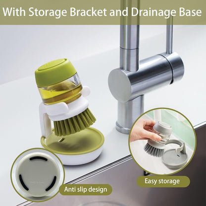 Soap Dispenser Dish Brush Equipped with Storage Bracket