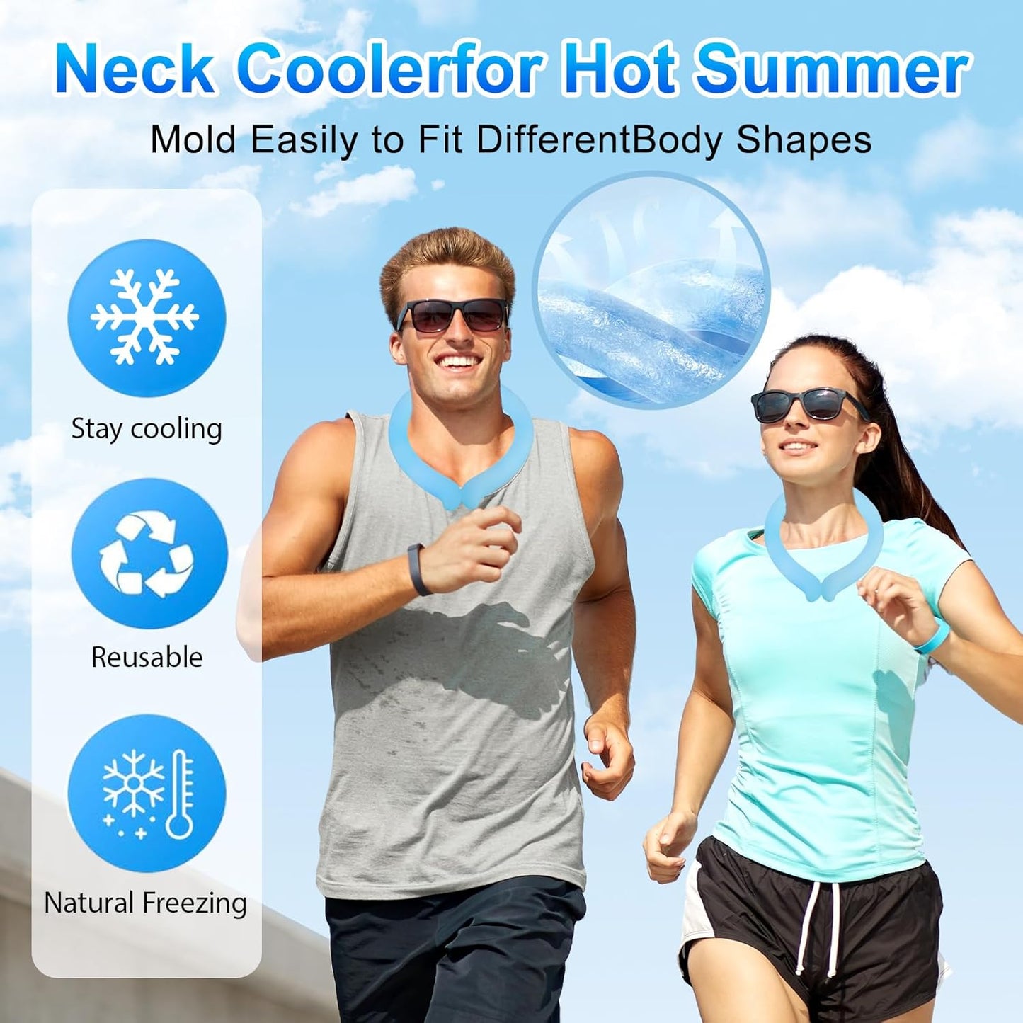 Cooling Neck Tube – Reusable Wearable Neck Cooler with Insulated Storage Bag for Sports, Hiking & Hot Weather