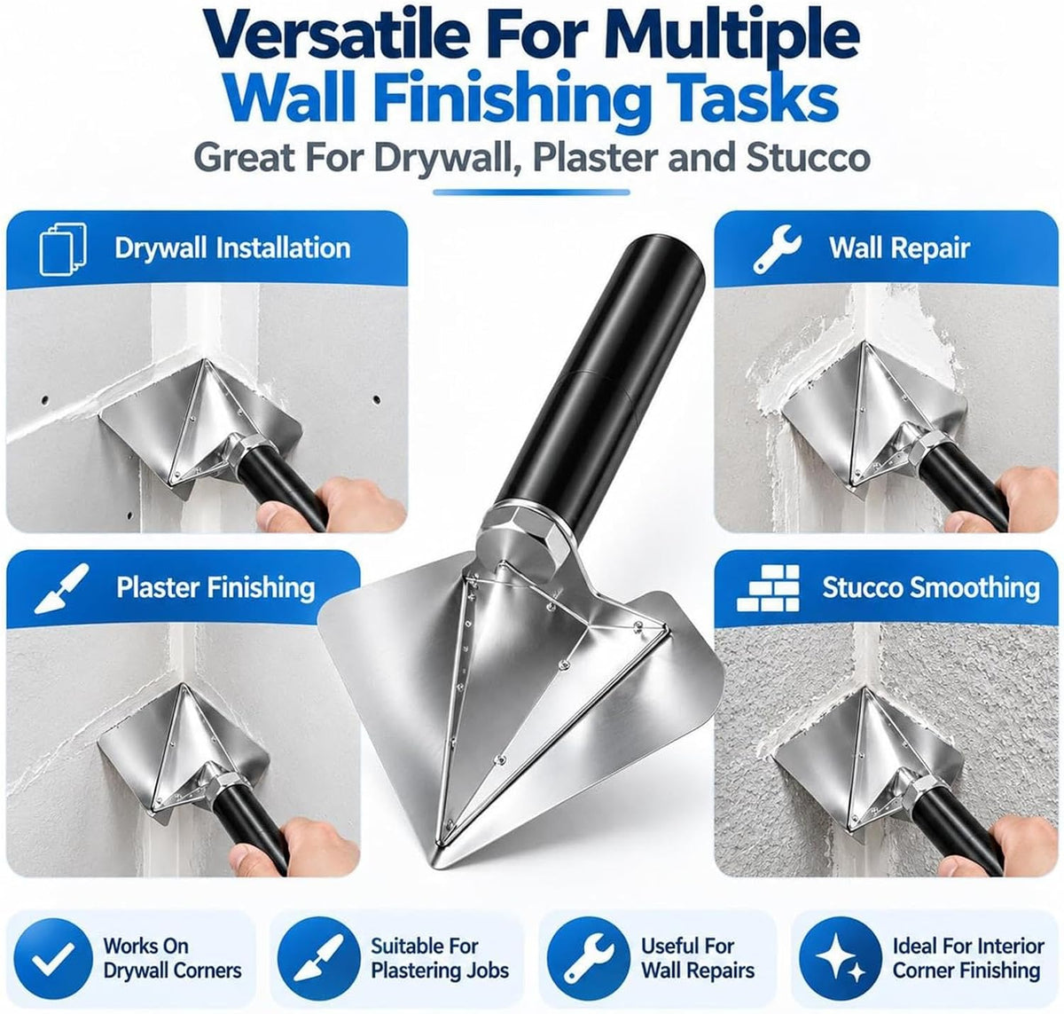 Stainless Steel Internal & External Corner Finishing Trowel
