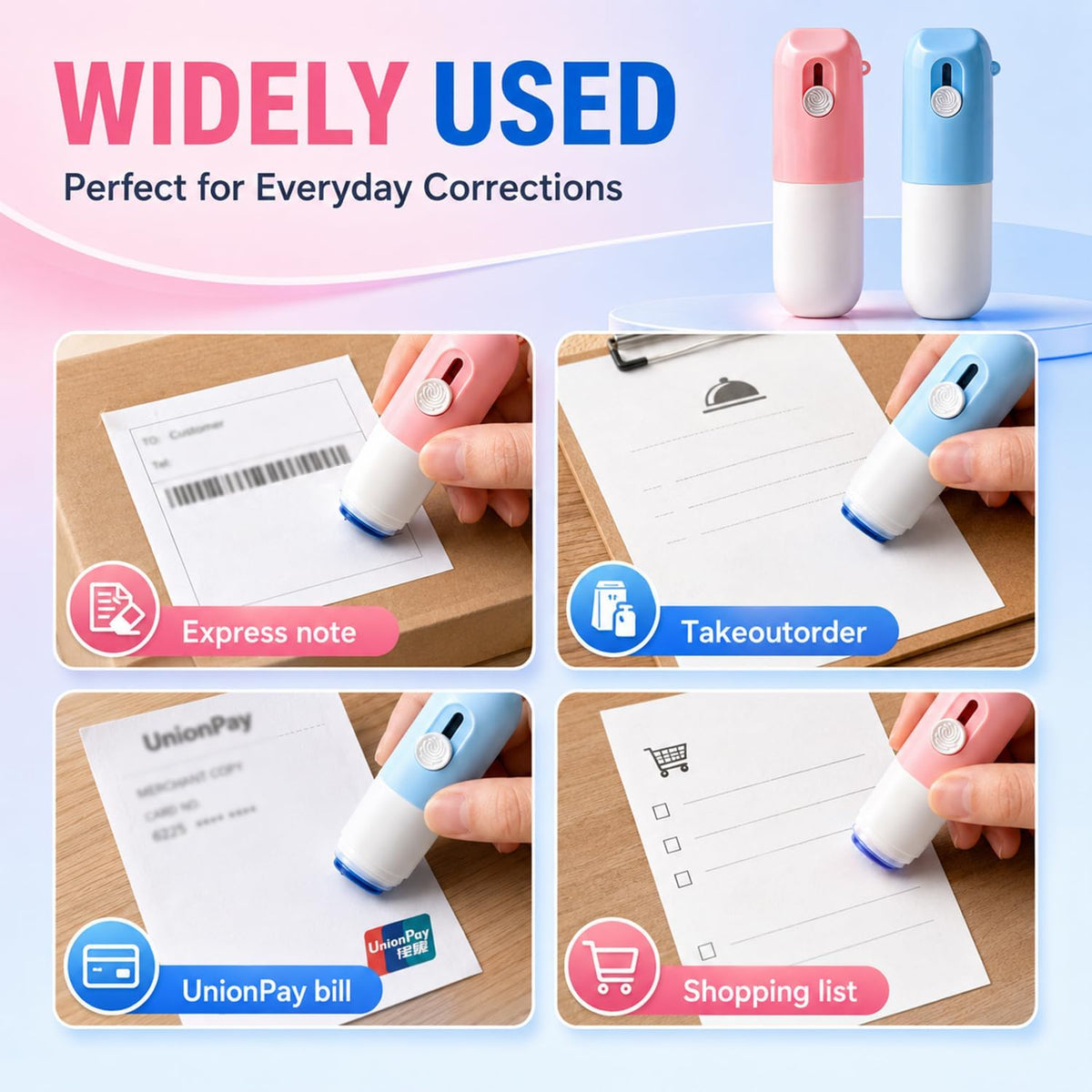 2-in-1 Thermal Paper Eraser Pen with Box Cutter