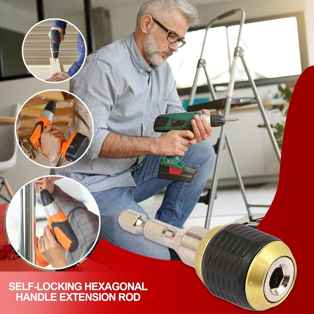 2Pcs Self-locking Drill Bit Holder